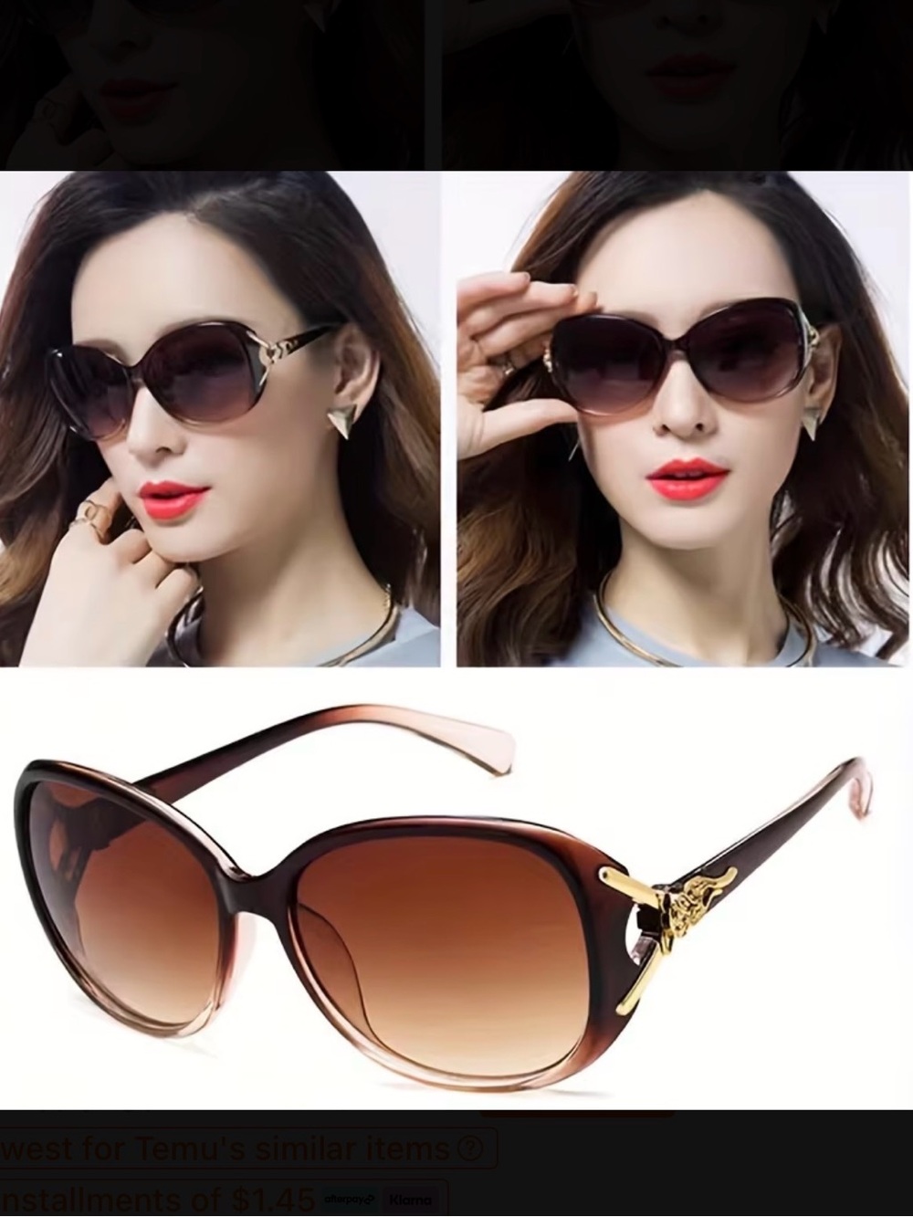 ⭐️ Designer-Style Brown Gradient Women's Sunglasses